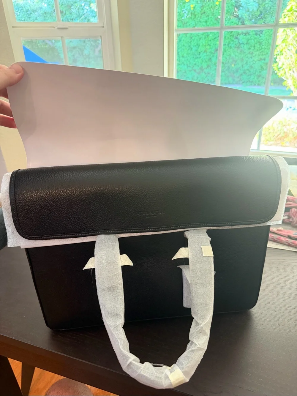 Coach Sullivan Black Leather Briefcase with Top Handles